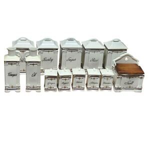 Vintage Grell Czechoslovakia 1920-era Ceramic Canisters